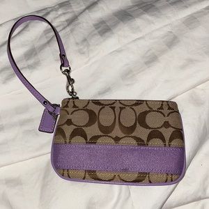 Coach purple mini wristlet never used
